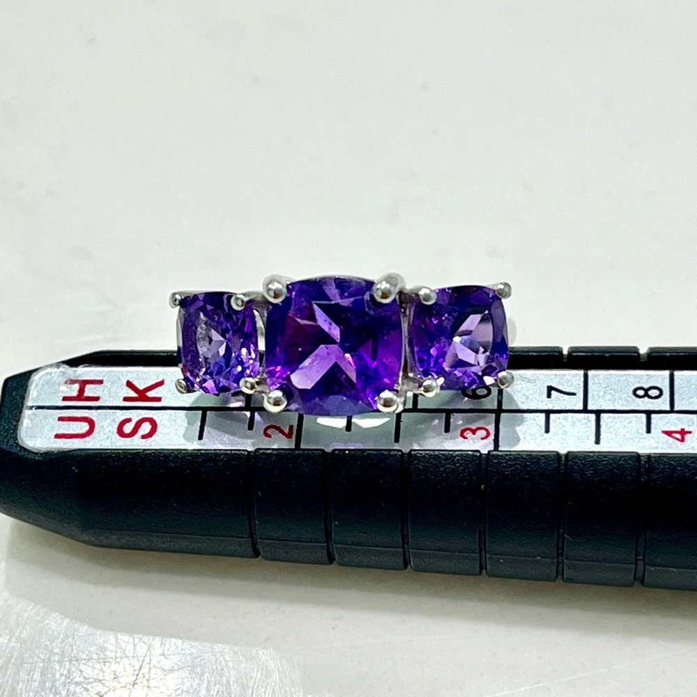Amethyst Trinity 14KGP Ring - Picture 2 of 4